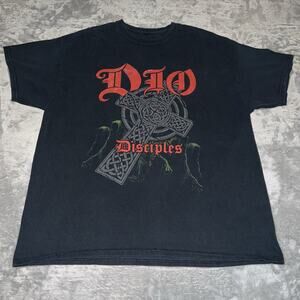 DIO Disciples Demons Celtic Cross Double Sided Heavy Metal Shirt Rock Grunge Y2K